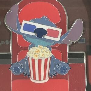 Loungefly AMC Disney Stitch Popcorn Glow In The Dark Limited Edition Pin New
